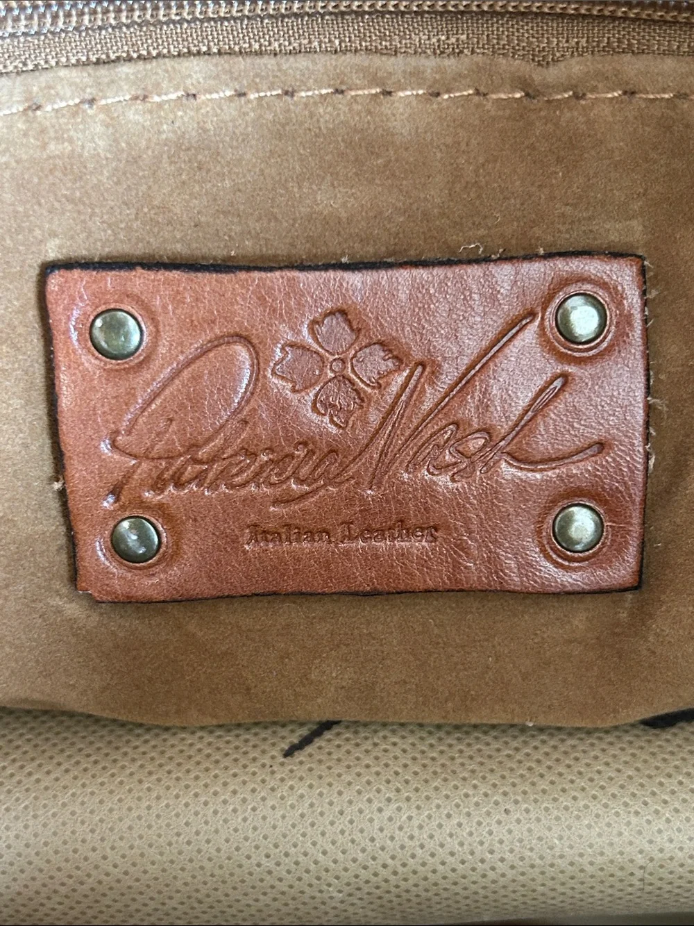 PATRICIA NASH Italian Leather Studded Tote Bag